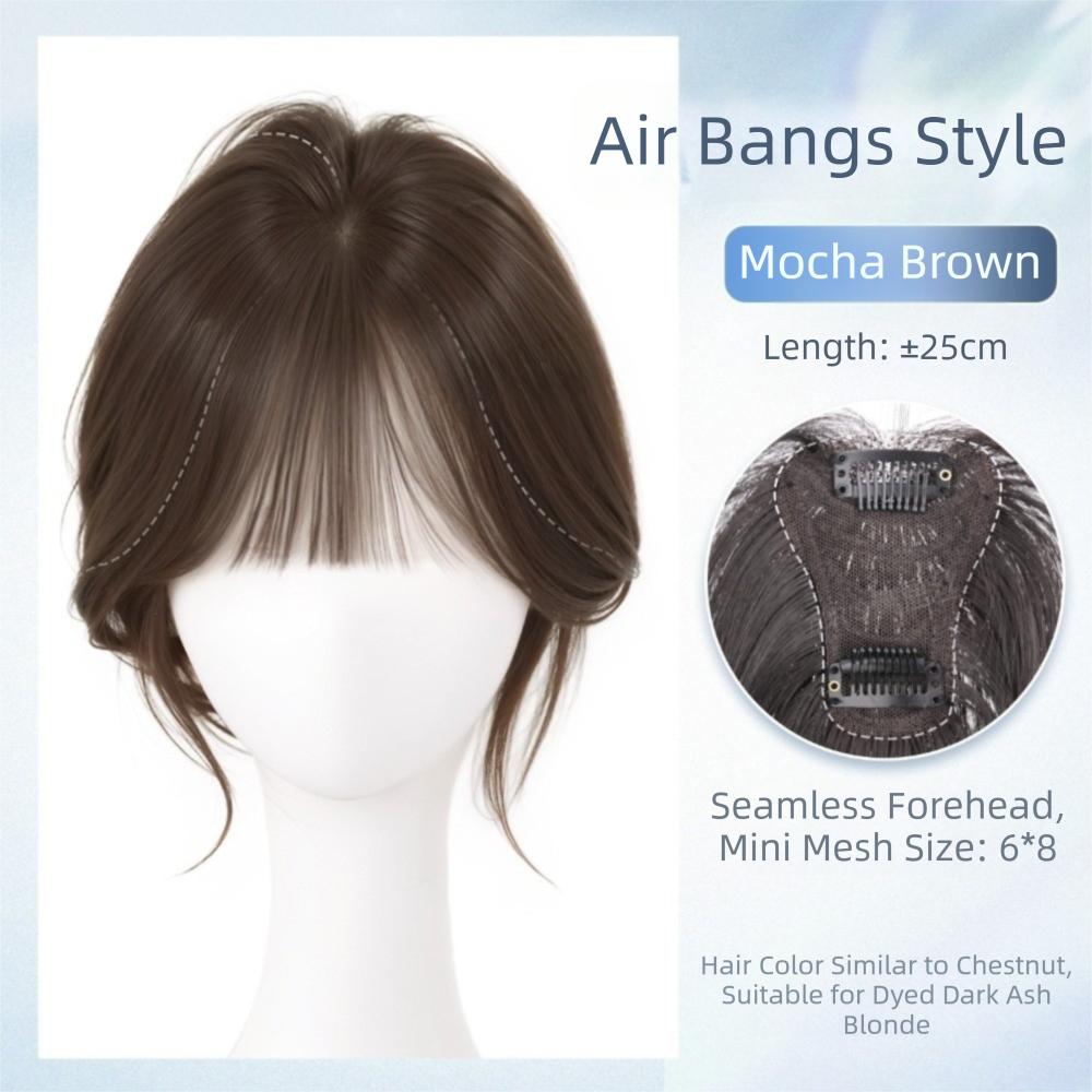 Hair Extension Korean Invisible Bangs Wig Fringe Hair Pieces Cover White Hair & Hairline