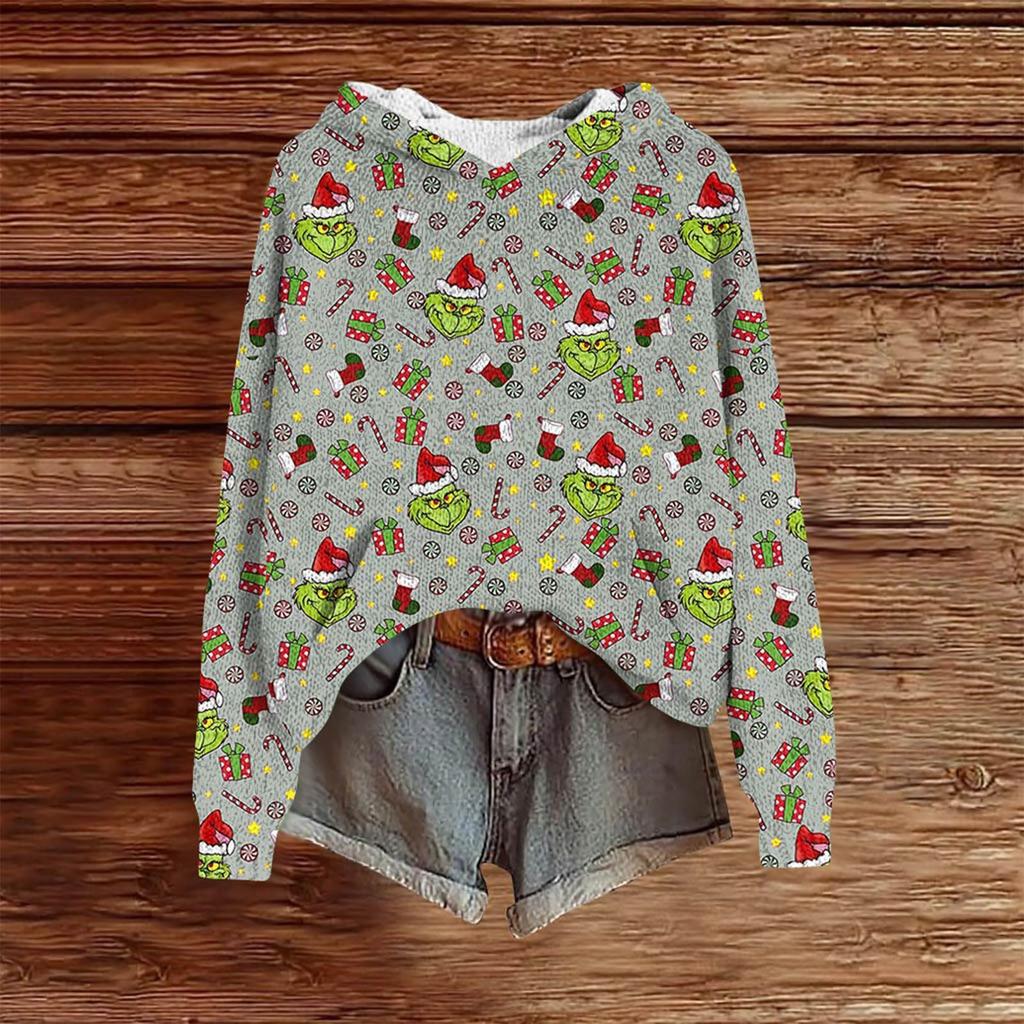Sweatshirts For Women Knit Sweater Cute Shirt Fall Pullover Hooded Sweatshirt