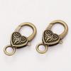 8Pcs/lot Tibetan Style Heart Lobster Claw Clasps Hooks for Necklace Bracelet Chain Buckle DIY Jewelry Making Findings