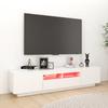 Vidaxl Szafka Tv Z Oświetleniem Led, Biała, 180X35X40 Cm
