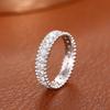 Sterling  Simple Rings for Women Shiny Single Row Cubic Zirconia Exquisite Finger Ring Charms Party Jewelry Gifts