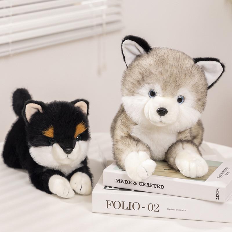 Realistic Fluffy And Plush Husky Dog Doll Highquality Stuffed Animal Children For