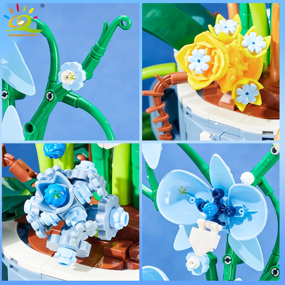 Květinová Orchidej Kávový Šálek V květináči Stavebnice 3D Kytice MOC Kostky Stavebnice DIY Domácí Dekorace Rostliny na Stůl