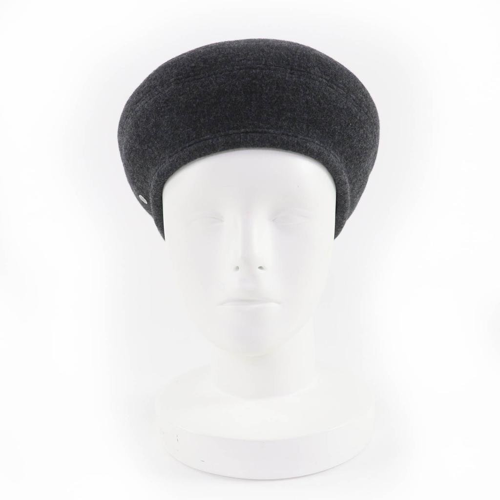Pristine HERMES beret Saint Honoré Serie Metal gray wool Women 56 Used