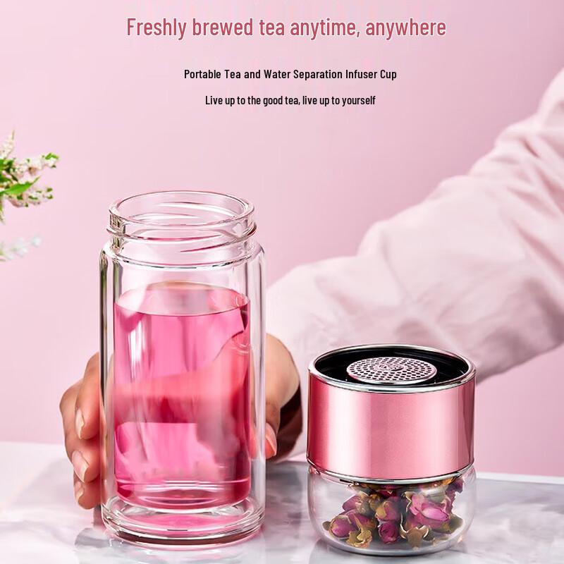 Tianxi Double Wall Glass Tea Infuser Bottle
