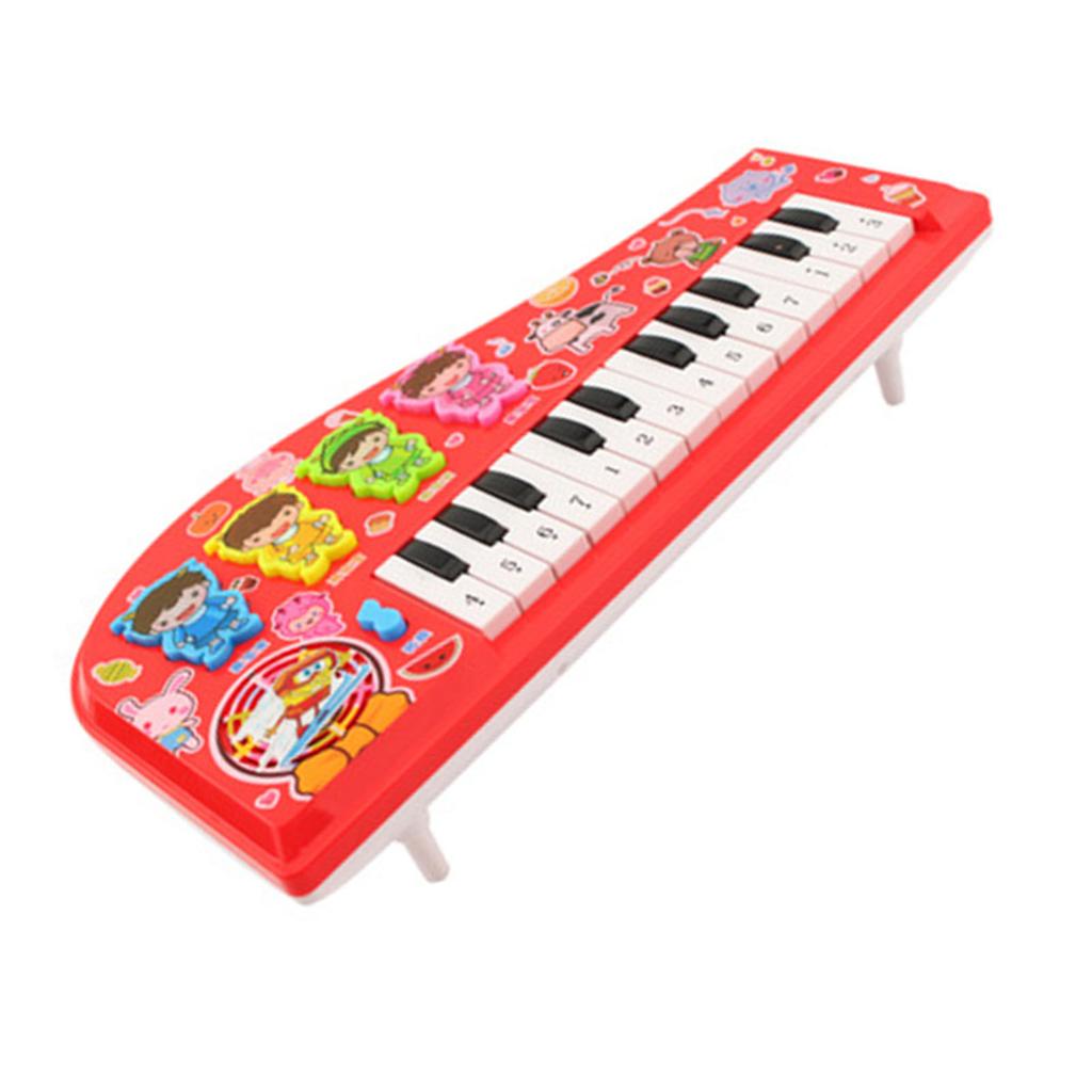 Kids Piano Toy Keyboard Cartoon Multi Function Electronic Instrument for Beginners Red