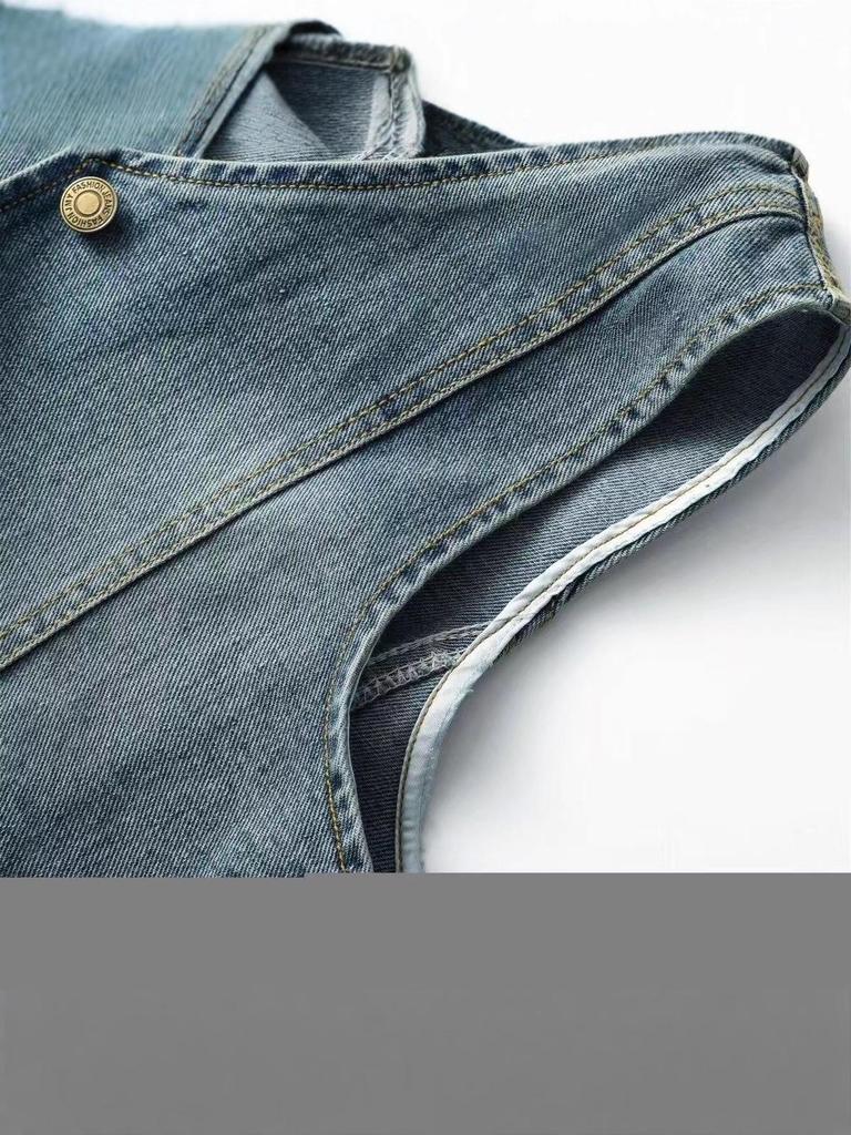 2025 Trendy Women's Denim Vest: Sleeveless, Versatile, Chic Design for Spring and Autumn