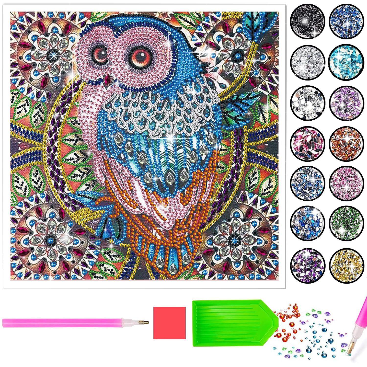 

Diamond Painting Owl Unicorn Decorative Painting, Special-shaped Diamond 5D Children s Handmade DIY Educational Toy Ly5008 owl