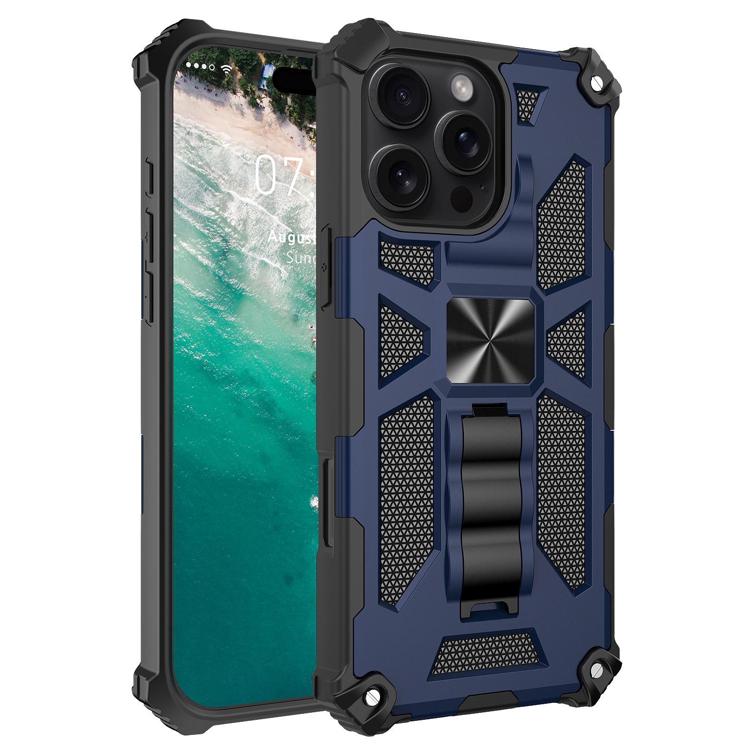 

High-End 8-Piece Anti-Drop Armor Phone Case Cover for Apple 16 Pro Max 16 Pro Max темно-синий