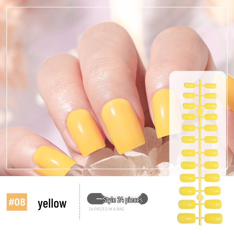 Einfarbige Vollabdeckung Nagelkunst-Patches – 24-teilige quadratische künstliche Nägel