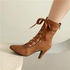 Women's High-heeled Short Boots, Sexy European and American Style, Pointed Thin Heel Large Size Single Boots