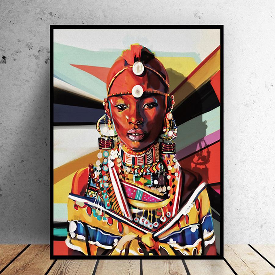 African Woman Home Art Decorative Painting The Living Room Entrance Hallway Decorative Oil Painting Cuadros Decoracion Salon