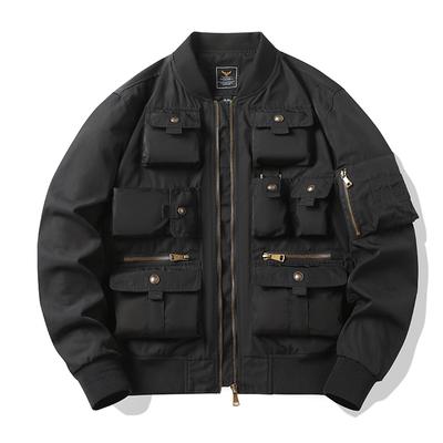 Bomber Jacket Men's Baseball Uniform Multi-pocket Work Jacket Functional Jacket Three-proof Assault Top