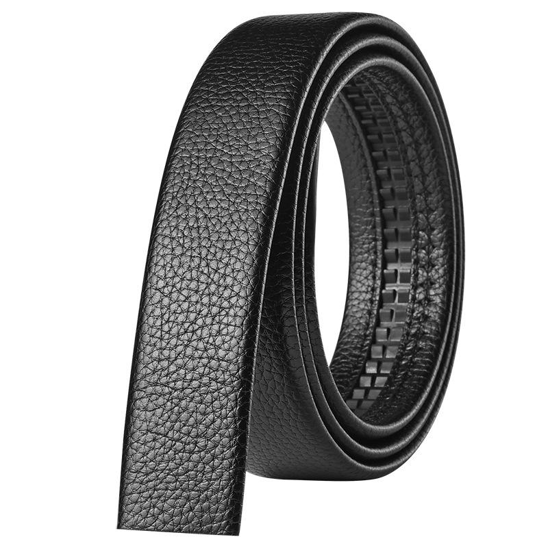 Headless Men's 3.5cm Leather Belt Strap with Automatic Buckle-Free Design