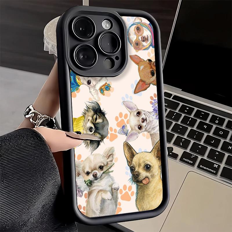 

Phone Case for iPhone 17 Air 16E 15 16 Pro Max Chihuahua Puppy Teacup Dog Cover 14 Plus 13 12 Mini Soft Shell Silicone Fundas iPhone 15 Pro Max