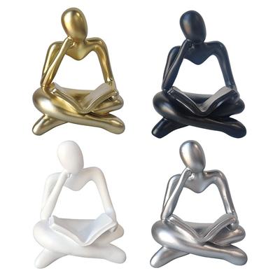 Statue Penseur Abstrait Style Nordique de Table à Collectionner Étagère Figurine Humaine Créative pour Café Décorations de Fête Maison Bureau