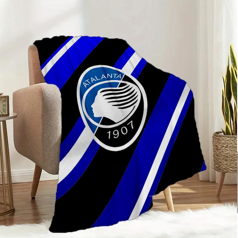 Coperta da Calcio Atalanta Leggera Ideale per il Letto Perfetta per Viaggi, Campeggio, Soggiorni, Uffici, Divani, Regalo di Natale per tifosi
