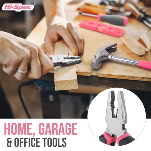 Hi-Spec 42-Piece Tool Set for Women: Precision Screwdriver Bits, Voltage Tester, Hammer, and Adjustable Wrench, Perfect for Home DIY, with Storage Cas