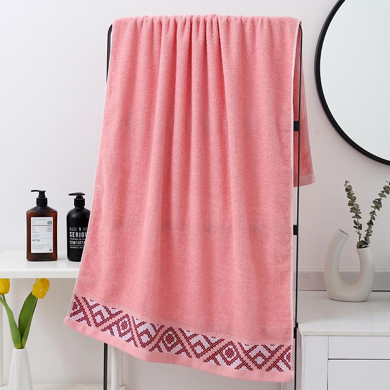 Soft and Comfortable Coral Velvet Striped Bath Towel Set, Durable and Quick-Drying, Suitable for Bathroom and Swimming Pool