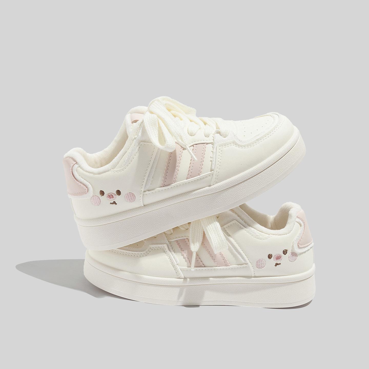 22 winter new cute velvet board shoes heightened thick-soled warm casual two cotton 35