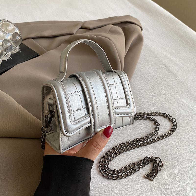 

Ручная мини-сумка через плечо, женская новая корейская мода, простая универсальная сумка, высококачественная текстура, цепочка, сумки через плечо