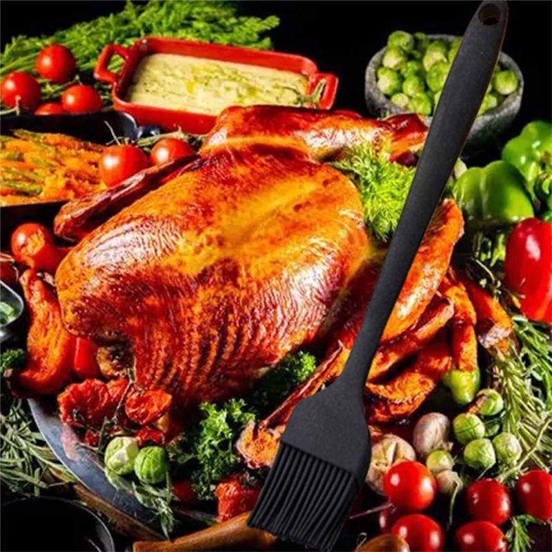 AEE2-Hitzebeständiger Lebensmittelpinsel für BBQ, Lebensmittelgeeigneter Silikonpinsel zum Verteilen von Sauce/Öl/Ei/Küchenpinsel zum Kochen
