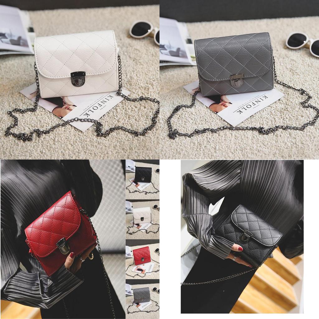 Elegant Pu Leather Female Hand Bags With Rivet Chain For Versatile Use