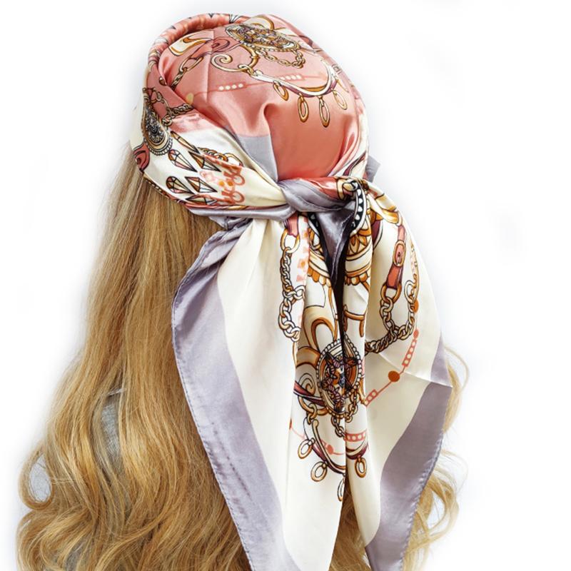 Four Seasons Square Kerchief Popular 90X90CM Stripe Shawls Fashion New Sunscreen Bandannas Europe And America Silk Scarves