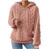 Felpa con cappuccio in pile accogliente da donna, calda, larga, maniche lunghe, tinta unita grigio, pullover casual, pullover invernale casual con cappuccio
