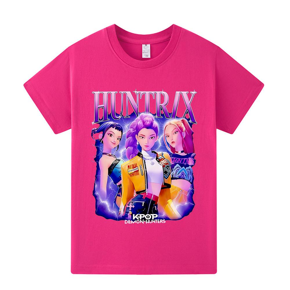 A1228 Kids Boys Girls Kpop Rumi Zoey Mira Print Short Sleeves T-shirt