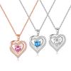 Custom Silver Jewelry Heart Shaped Pendant Crystal Pendant Necklace Fashion Jewelry Necklace