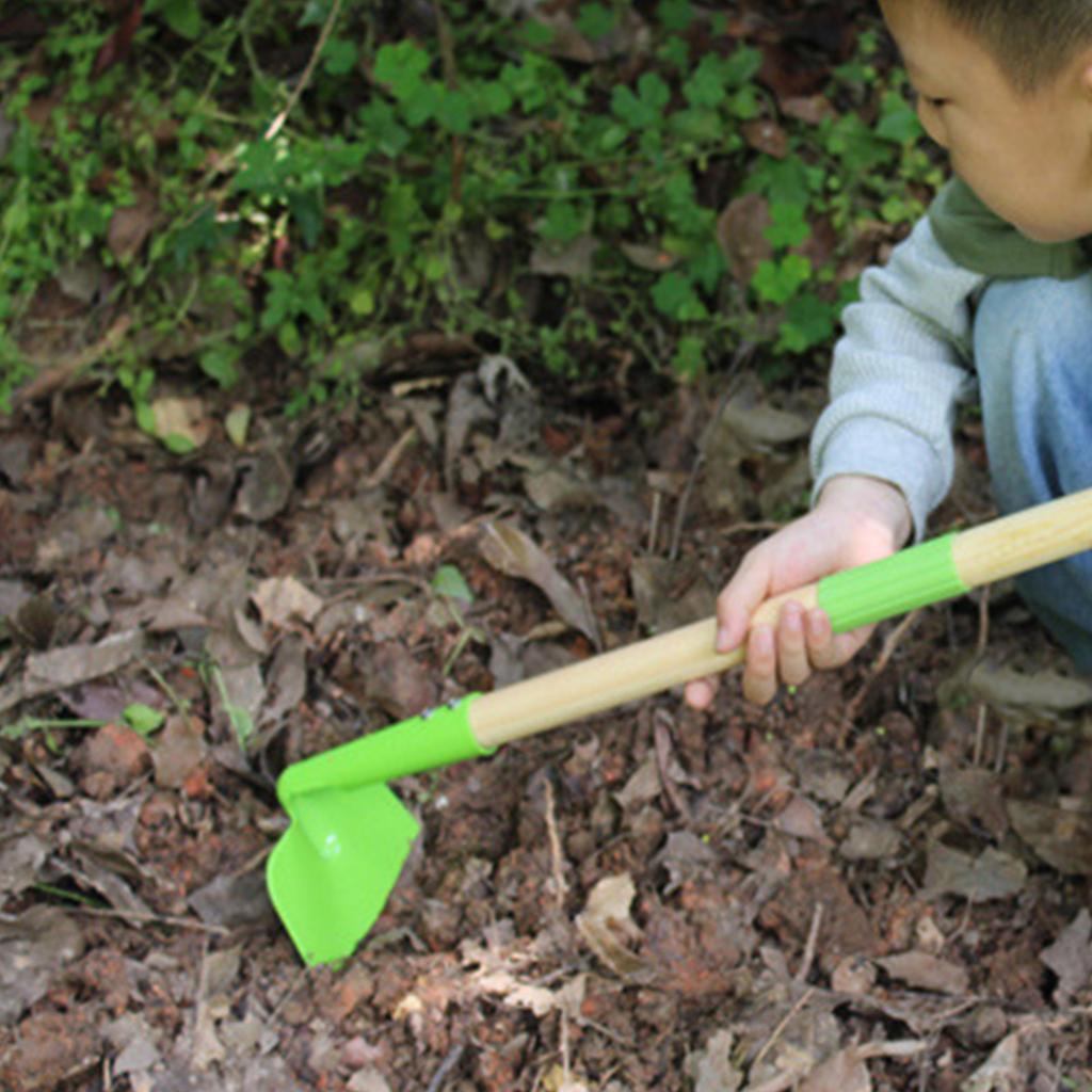 2Pcs Child Safe Wooden Rakes Shovel Set For Yard Work Sand Play Detachable Head Wooden Construction Gardening Toy