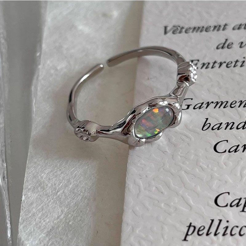 Elegant Adjustable Rainbow Ring for Women - Unique, Colorful, Minimalist Design Open Adjustable