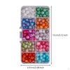 200 Pieces Crackle Glass Beads DIY Crafts Flower Bead Container Mixed Colors Jewelry Making