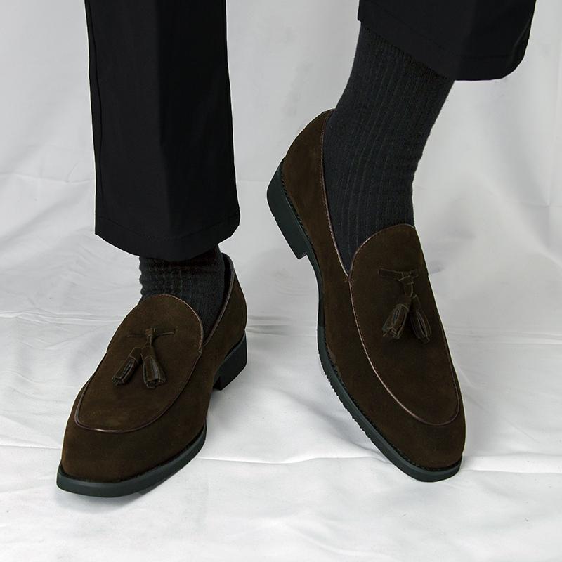 Fashion Spring New Pointed Tassel Casual Small Leather Shoes Fashion Brand Men's Comfortable Flat Bottom Formal Business Leather Shoes