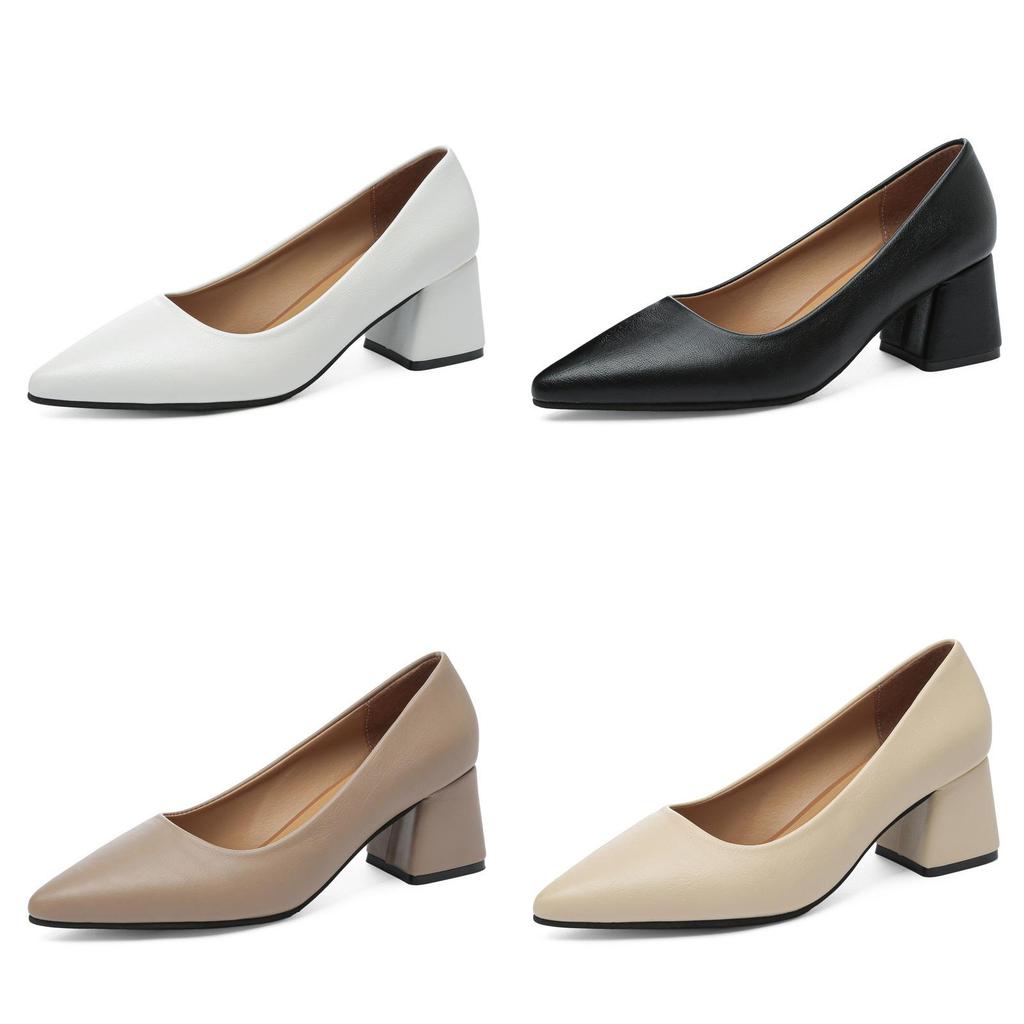 Low Cut Mary Jane High Heels With Thick Heel For Daily Office Wear