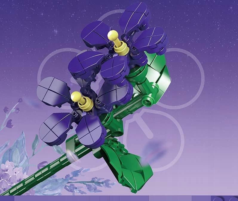 Klocki kwiaty fiołek mould king 24014 zestaw klocków kwiaty do wazonu hit