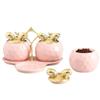 Seasoning Jar Three-piece Set with Lid Ceramic Spice Jar Set Salt and Pepper Storage Jar Home Decoration Kitchen Seasoning Tool