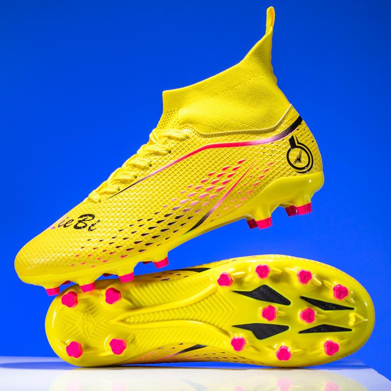 High-top football shoes men's and women's indoor and outdoor broken nail sneakers long nails adult grass children's game training shoes