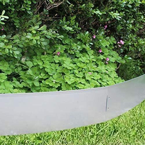 Bordure de Jardin - Métal Galvanisé - 18cm x 100cm - Aluminium - Zinc - Jeu de 20