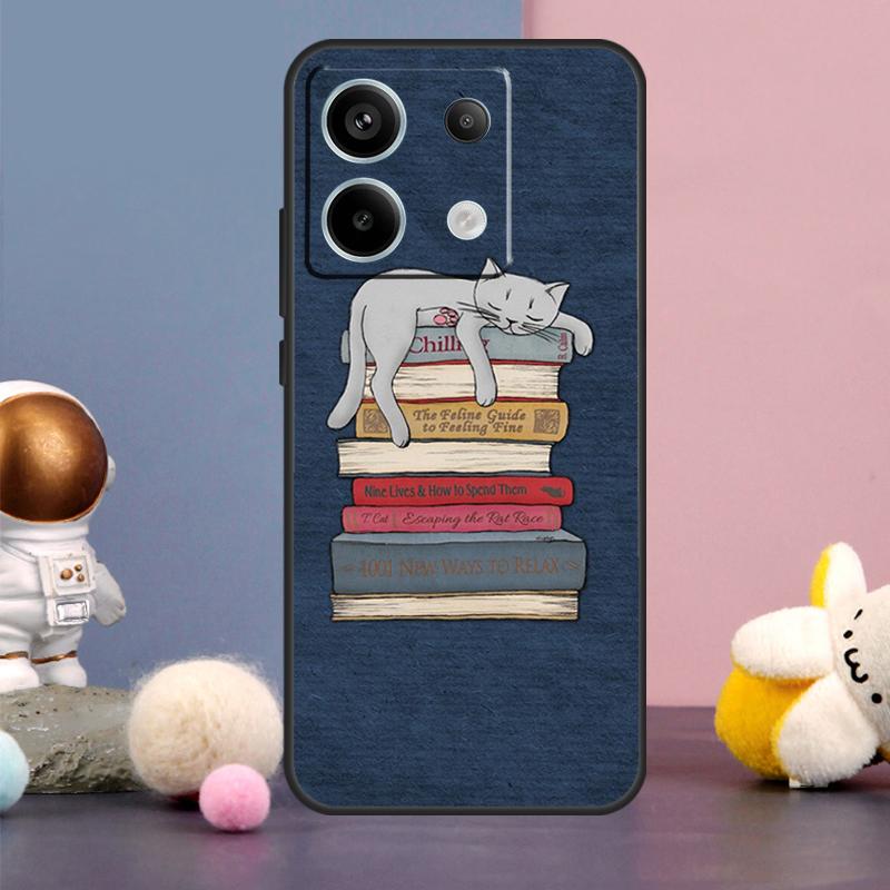 Read Books illustration Case For Xiaomi Redmi Note 14 13 9 10 11 12 15 Pro Plus Redmi 15 15C 14C 10C 12C 13C Cover