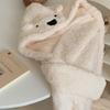 Kawaii Bear Hooded Blanket Fleece Material Blanket Shawl Ins Style Wearable Blanket  Living Room