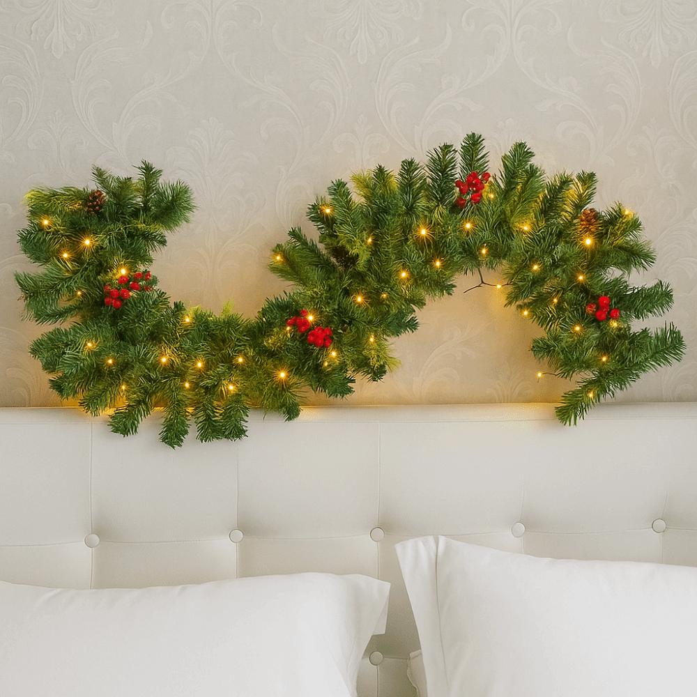 Creative Artificial Pine Tree Decor 1.8/2.7m 30/50 LED Lights Artificial Vines Led String Lights Lifelike Durable