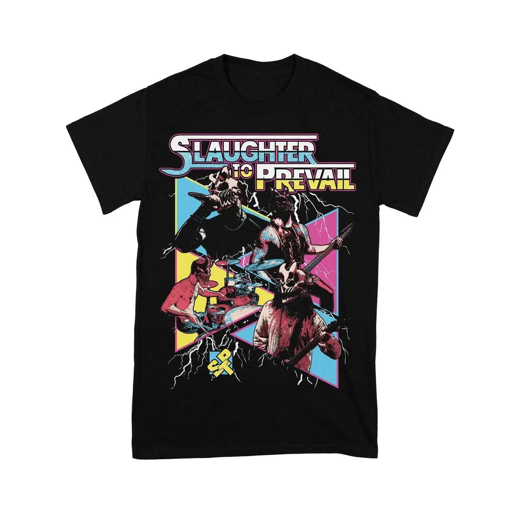 Slaughter to Prevail Band Grafik Vintage Unisex T-Shirt Unisex Rundhalsausschnitt 100% Baumwolle Kurzarm Y2k Oversized Mode Beliebtes T-Shirt