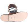 Pristine HERMES Sandals Shower Sandals Slides with Silver Metal Black brown Used