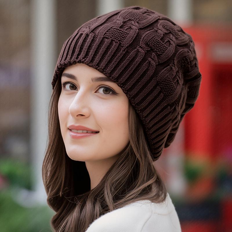 Women's Warm Knitted Beanie: Versatile, Ear Protection, Pullover, Stackable - Perfect for Autumn, Winter, and Postpartum Wear