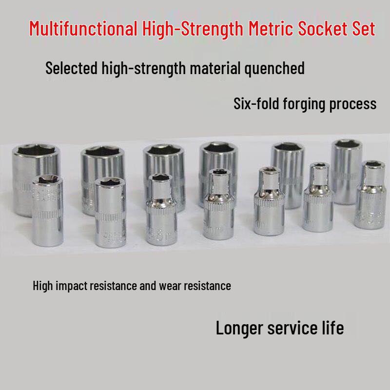46-Piece Auto Repair Tool Set: Mechanic's Socket Wrench & Manual Hardware Tools