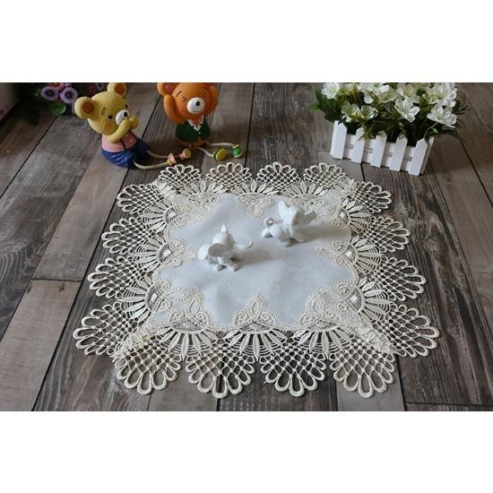 

Британский стиль Простая парчовая кружевная отделка квадратная подставка для приборов балконный кофейный круглый столик чехол для мебели украшение для вечеринки 40x40cm