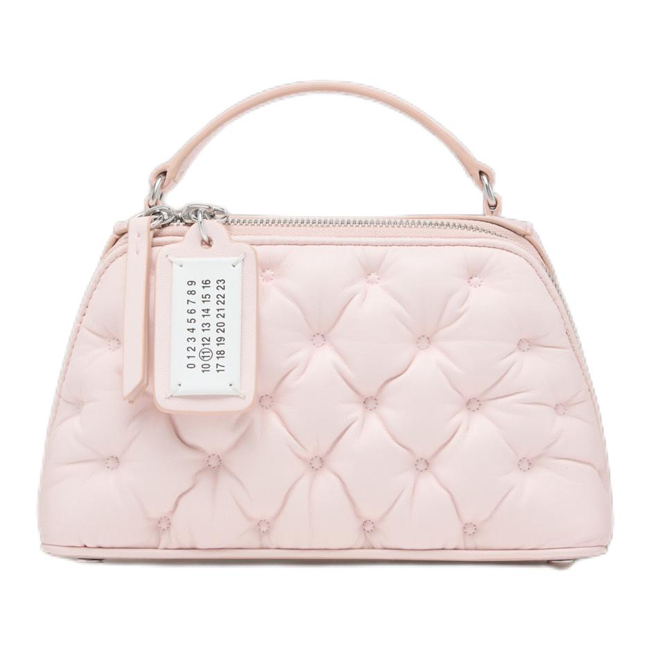 Maison Margiela Glam Slam Trapezoidal Quilted Digital Logo Tag Shoulder Crossbody Handbag Women handbags Pink SB1WG0065P6434T4246