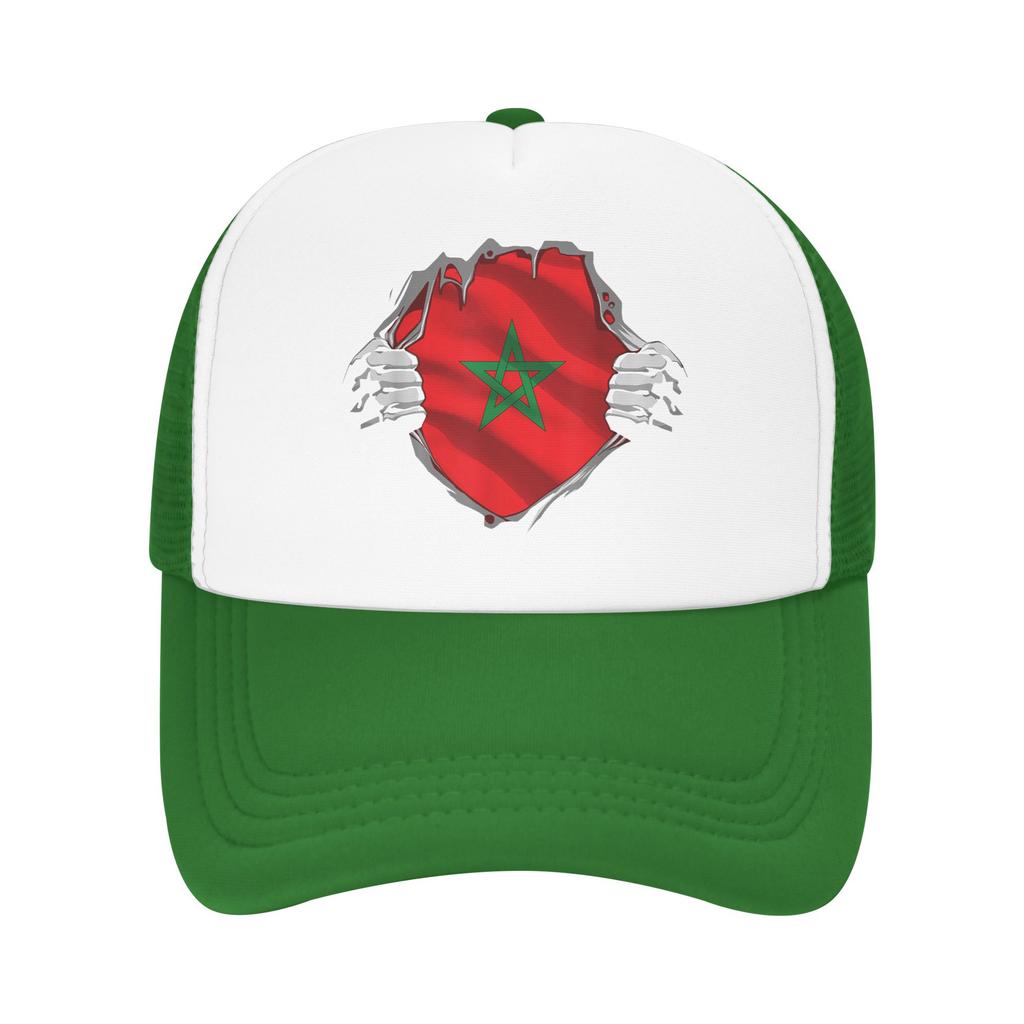 Morocco Flag Moroccan Mesh Baseball Cap Unisex Women Casual Sun Hats Hat Breathable Summer Trucker Hat